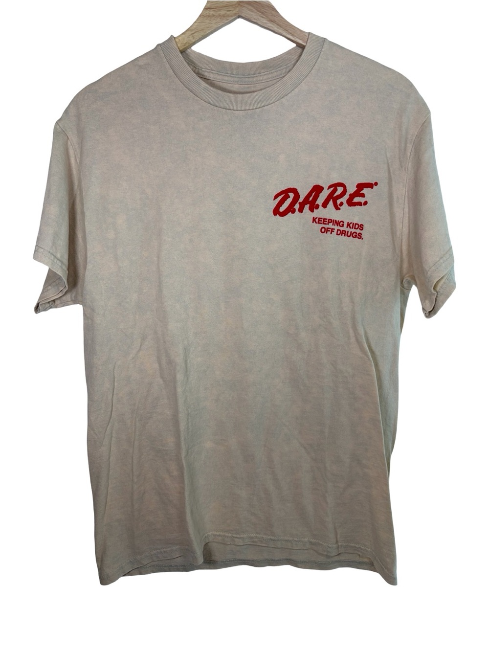 D.a.r.e Logo Short Sleeve Crewneck T-Shirt in Light Beige